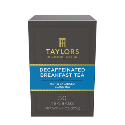 Taylors of Harrogate Decaffeinated Breakfast Tea, 50ct (Pack of 1)