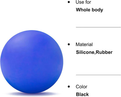 WOVTE Massage Lacrosse Ball for Sore Muscles, Shoulders, Neck, Back, Foot, Body, Deep Tissue, Trigger Point, Muscle Knots, Yoga and Myofascial Release (Blue)