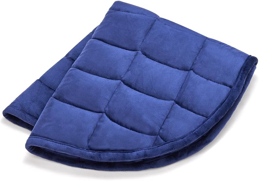 TONGDADA Weighted Lap Blanket 7lbs for Adult,Perfect for Relaxation, Lounging, Napping, Sleeping & Travel,Luxury Minky Weighted Body Blanket,Weighted Throw Blanket-Dark Grey Minky Dot, 29" x 24"