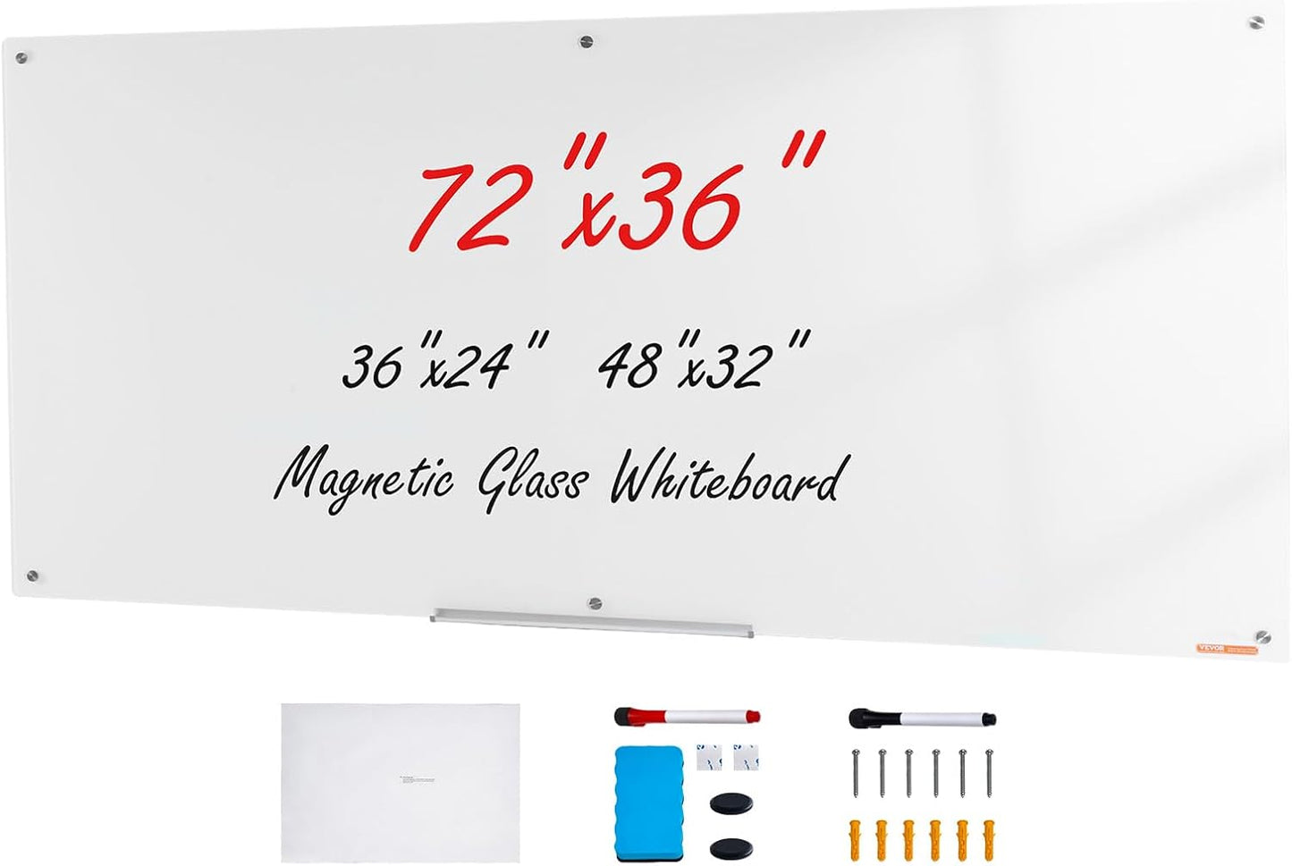 VEVOR Dry Erase Calendar for Wall, 36 x 24 Inches Whiteboard Calendar, Monthly Planner Magnetic Dry Erase Board, 1 Magnetic Erase & 2 Dry Erase Marker & Movable Tray for Restaurant Office Home School