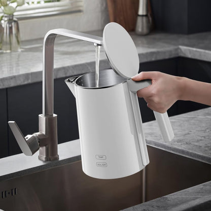 Electric Kettle with Digital Display & Temperature Control, 1.0L Stainless Steel Water Boiler, 1200W Fast Boiling, 4H Keep Warm, BPA-Free Auto Shut-Off, Tea Coffee Kettle for Home Office 120V, White