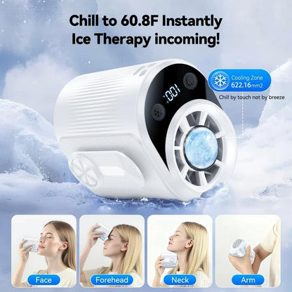 KIMMOO Portable Cool Clip Waist Fan with Ice Cooler,100-Speed, Rechargeable
