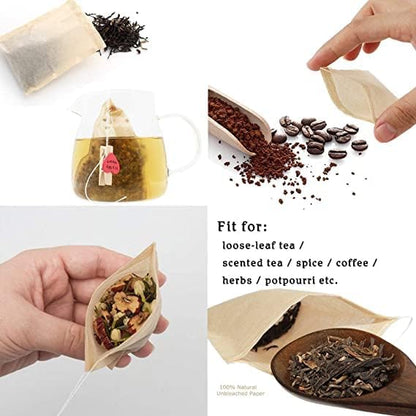 NEPAK 600 Pcs Disposable Tea Bags with Drawstring,Tea Filter Bags,Empty Tea Bags for Loose Leaf Tea(2.36 x 3.15 inch)