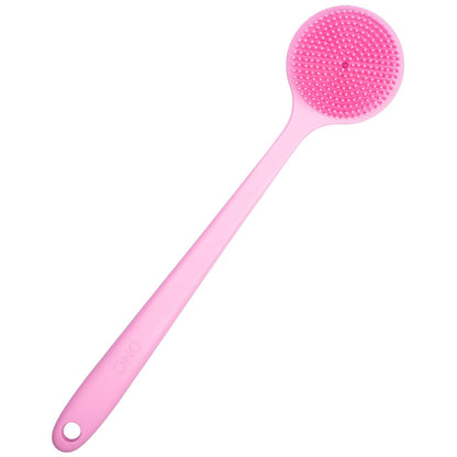 DNC Back Scrubber for Shower Soft Silicone Bath Body Brush with Long Handle (Black)