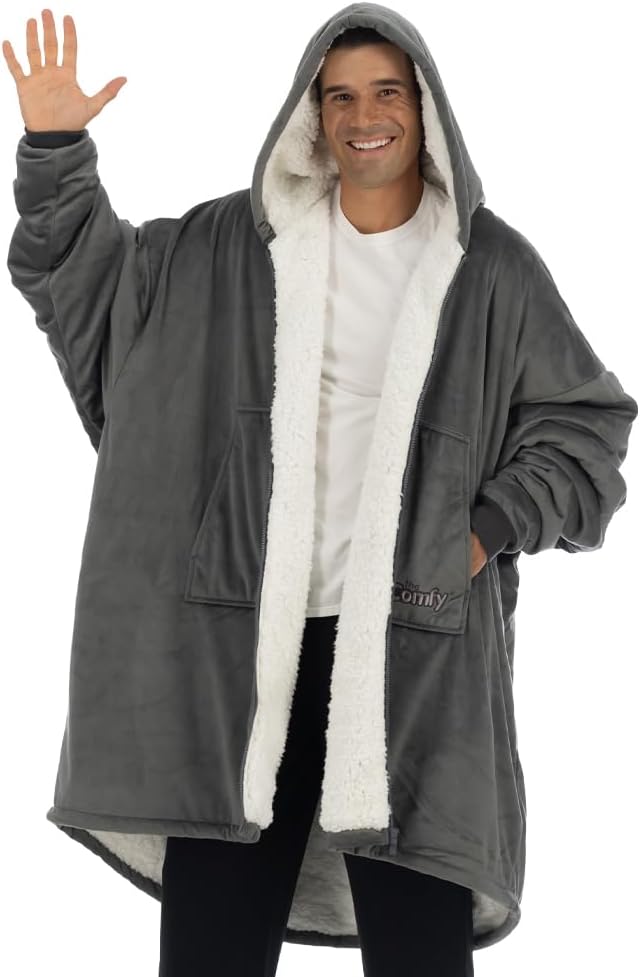 THE COMFY Original | From Shark Tank | Patented | Oversized Sherpa Wearable Blanket Hoodie| Gift for Women & Men | One Size
