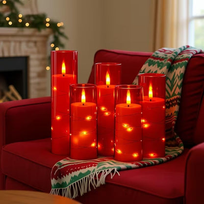 Waterproof Flameless Candles, 12 PC Battery Operated LED Pillar Candles with 2 Remote Controls & Timer, Flickering Indoor Outdoor Candles for Wedding, Patio, Easter, Bathroom, Home Decor, 4''5''6''