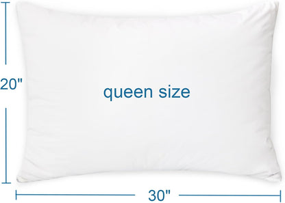 4 Pack Pillow Protectors with Zipper Standard Size, Waterproof, White