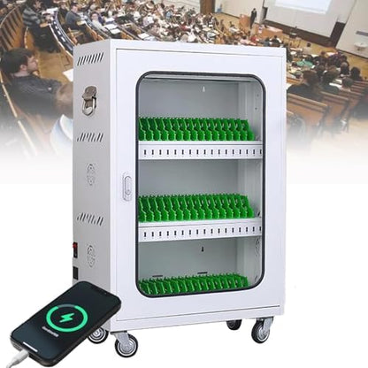Wall-Mounted Phone Charging Station, 12-Slot Mobile Storage Cabinet for Students & Employees, Portable Organizer for Tourists, Space-Saving Phone Holder (White)