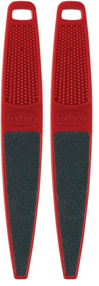 ForPro Professional Collection Red Panda Foot File, 60/100 Grit, Double-Sided Pedicure File for Feet and Heels, 10.5” L (Pack of 6)