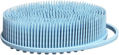 Silicone Body Scrubber Body Shower Bath and Shampoo Brush Shower Cleaning Gentle Exfoliating Use for All Skin Type Men & Women Light Blue