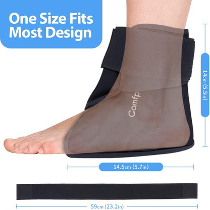 Comfpack Ankle Ice Pack Wrap for Swelling, FSA Eligible, Heel Ice Pack for Pain Relief, Hot Cold Therapy Cold Pack for Plantar Fasciitis, Achilles Tendonitis, Ankle Sprain, Foot Pain, Black