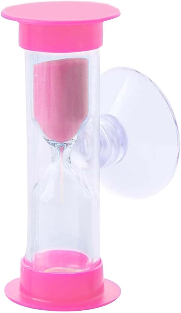 Hourglass Sand Timer 5 Minute with Suction Cup - Set of 2 Small, Unbreakable Sand Watch 5 Min Sucker, Small Blue Sand Clock 5 Minute, Plastic Hour Glass Sandglass Timer for Kids, Games, Classroom