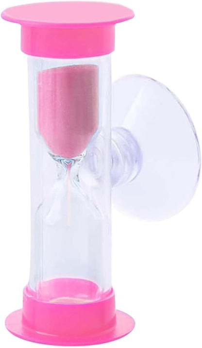 Hourglass Sand Timer 5 Minute with Suction Cup - Set of 2 Small, Unbreakable Sand Watch 5 Min Sucker, Small Blue Sand Clock 5 Minute, Plastic Hour Glass Sandglass Timer for Kids, Games, Classroom