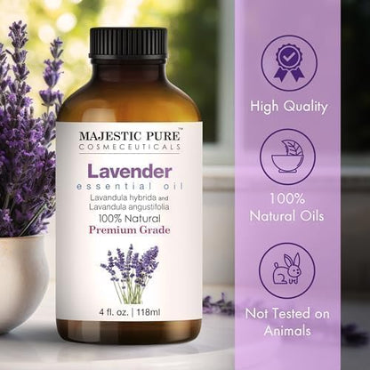 Majestic Pure Lavender Essential Oil for Diffuser - 4 Fl Oz