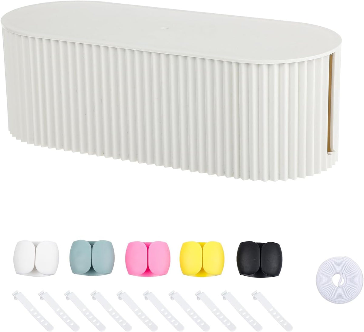 White Cable Box Organizer, Small, Plastic