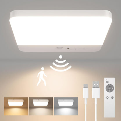 FULEN Motion Sensor Ceiling Light No Wiring, Rechargeable Closet Light