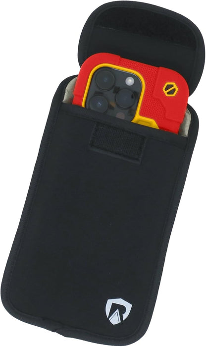 RadiArmor EMF Blocking Cell Phone Sleeve - EMF Blocking Pouch that Fits Most Standard Smartphones - Updated Version (Black, Large)