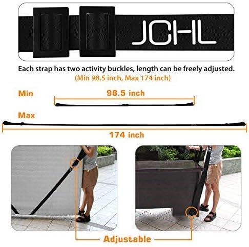 Moving Straps 2-Person Lifting and Moving System Adjustable Shoulder Lifting Carrying and Moving Straps Easily Move Lift Carry Secure Furniture Heavy Objects Orange