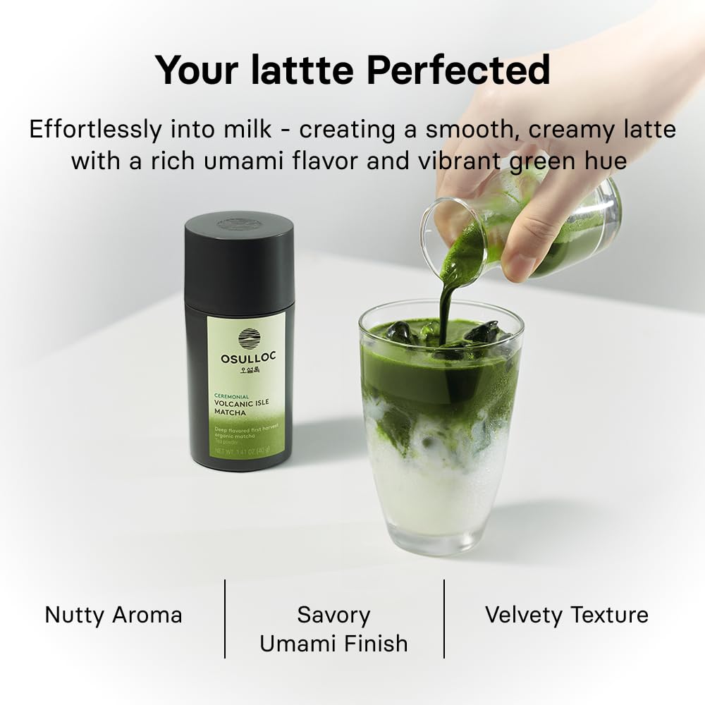 OSULLOC Jeju Matcha Milk Tea Powder Stick Packets, 10 Count