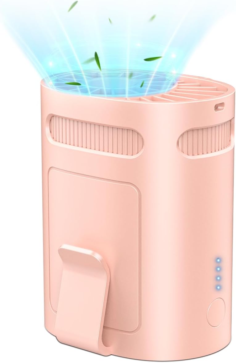 Waist Fan Clip On Shirt Fan-Mini Light Weight Portable Fans that Blow Cold Air,Small Personal Battery Powered Fans,Belt Body Under Shirt AC Cooler,Quiet Wearable Hanging Neck Fan for Women Men Kids