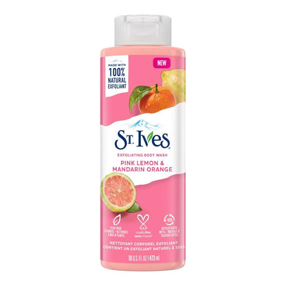 St. Ives Exfoliating Body Wash - Sea Salt & Pacific Kelp Scrub, Natural Body Wash, Body Soap, or Hand Soap with Plant-Based Exfoliants for Glowing Skin, 16 Oz Ea (Pack of 3)