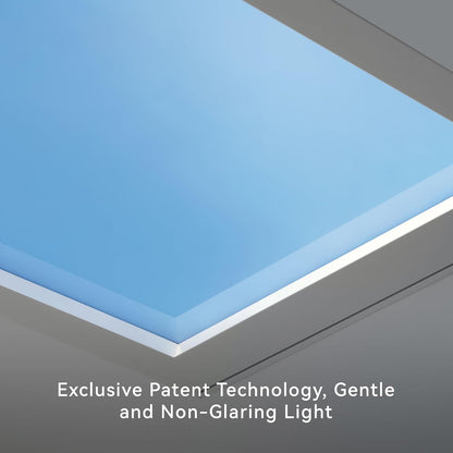 2x1 Ft Smart Blue Sky Light Ceiling Lamp, APP Control and Biological Rhythm Simulate Sunlight Irradiation, Artificial Skylight for Living Room, Bathroom, Office (2x1 Ft)