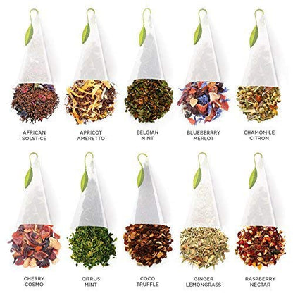 Tea Forte Tea Sampler, 40 Pyramid Infuser Bags, Premium Tea Gift Set