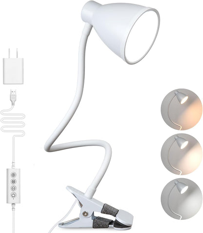 BOHON Desk Lamp with Clamp, Clip on Light, 5 Color 10 Brightness, Teal