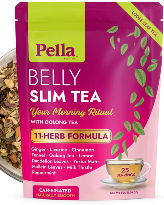Pella Nutrition Belly Slim Caffeinated Loose Leaf Tea - 25 Servings