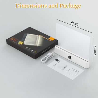 Book Light for Reading in Bed at Night Flat Reading Lights, White