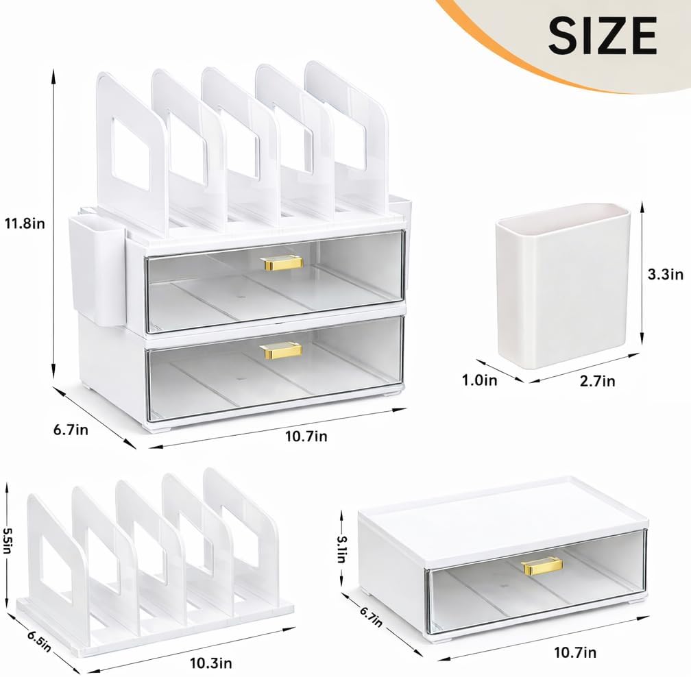 CiWiVOKi Vertical File Holder, PET Desk Organizer, Black
