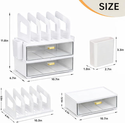 CiWiVOKi Vertical File Holder, PET Desk Organizer, Black