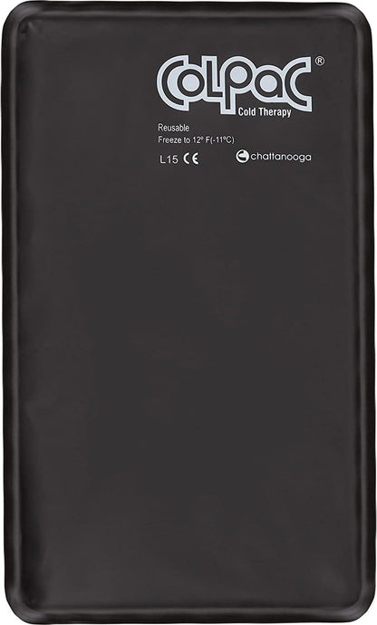 Chattanooga ColPac - Reusable Gel Ice Pack - Black Polyurethane - Standard - 10 in x 13.5 in - Cold Therapy - Knee, Arm, Elbow, Shoulder, Back - Aches, Swelling, Bruises, Sprains, Inflammation