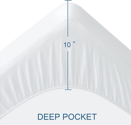 SPRINGSPIRIT Full Size Waterproof Mattress Protector, Full Mattress Cover Pad Waterproof with Deep Pocket up to 14’’, Bed Fitted Sheet
