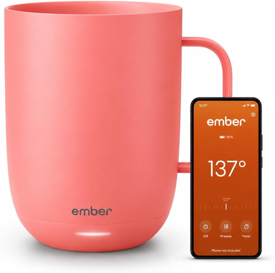 Ember Temperature Control Smart Mug 2, 14 Oz, App-Controlled Heated Coffee Mug with 80 Min Battery Life and Improved Design, Black