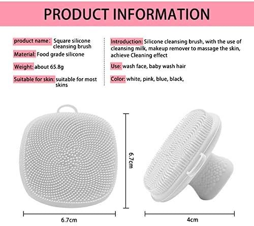 Back Scrubber for Shower & Face Scrubber, 2Pcs Silicone Exfoliating Brush Set with 17In Long Handle, Soft Body & Facial Cleansing Scrubber for Men Women