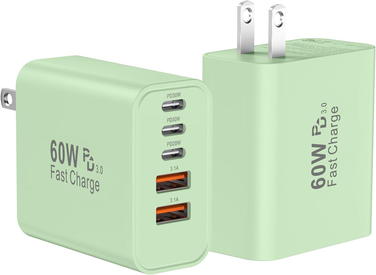 USB C Charger Block Fast Charging, 60W Phone Charger USBC Wall Plug Adapter