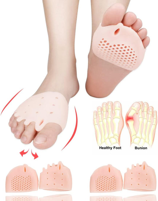 JUMPOW Metatarsal Pads,Toe Separators,Gel Bunion Corrector Cushion,Pink