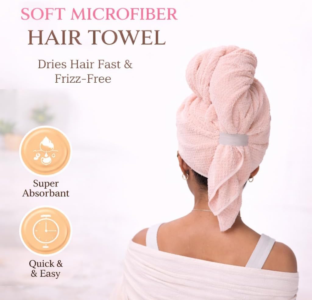 Luxury Microfiber Hair Towel Wrap for Women - Quick Dry, Super Absorbent Hair Turban, Soft & Lightweight Anti-Frizz Towel for Long, Thick & Curly Hair (Sage Green, 48" × 24")