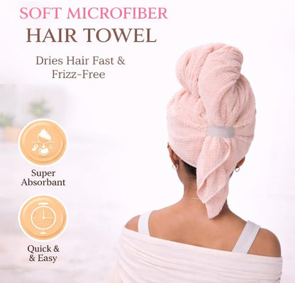 Luxury Microfiber Hair Towel Wrap for Women - Quick Dry, Super Absorbent Hair Turban, Soft & Lightweight Anti-Frizz Towel for Long, Thick & Curly Hair (Sage Green, 48" × 24")