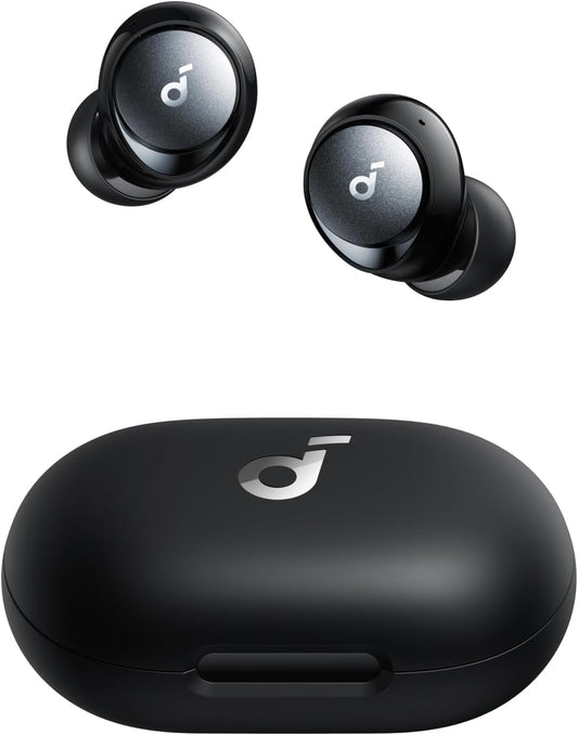Soundcore by Anker Space A40 Auto-Adjustable Active Noise Cancelling Wireless Earbuds, Reduce Noise by Up to 98%, 50H Playtime, Comfortable Fit, App Customization, Wireless Charge (White)