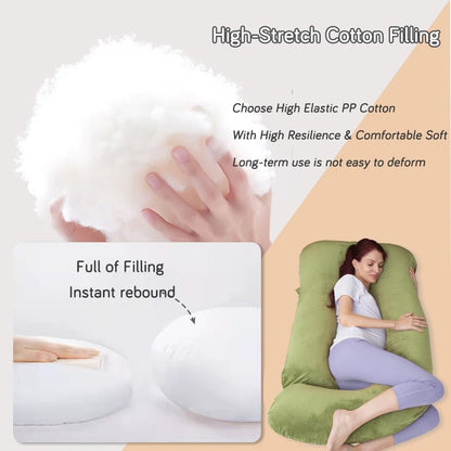 60 Inch Pregnancy Pillow for Sleeping, Extra Large U Shaped Body Pillow, Maternity Pillow for Pregnant Women with Velvet Cover (Dark Grey)