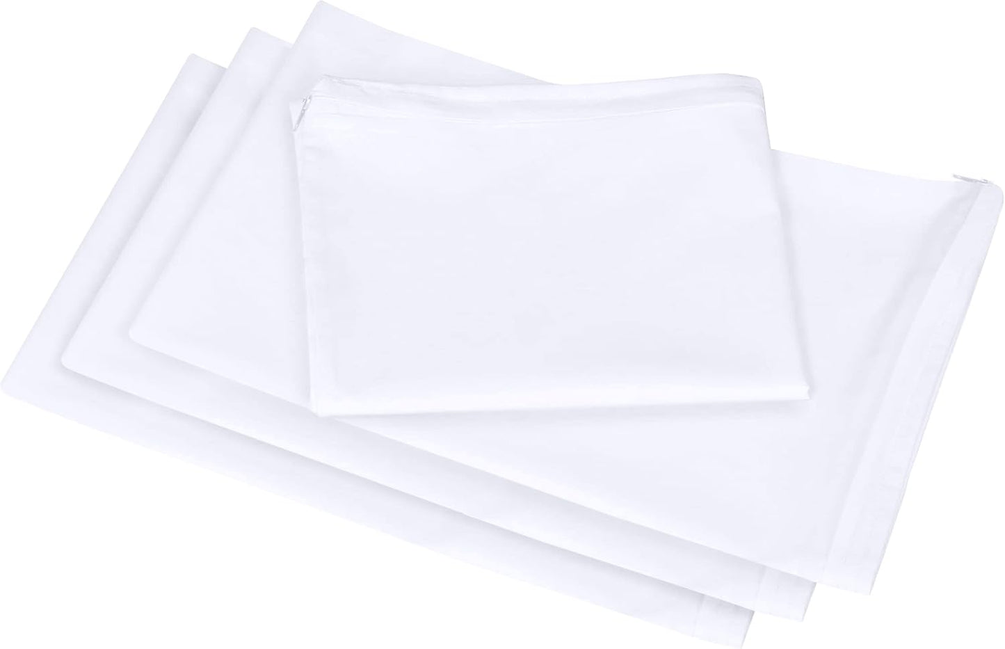 Set of 4 Pillow Protectors with Zipper Standard Size, Bed Bug and Dust Mite Proof Pillow Covers, Ultra Soft Pillow Encasements, Moisture Wicking and Waterproof Pillow Cases by Utopia Bedding (White)