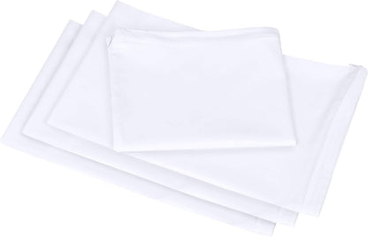 Set of 4 Pillow Protectors with Zipper Standard Size, Bed Bug and Dust Mite Proof Pillow Covers, Ultra Soft Pillow Encasements, Moisture Wicking and Waterproof Pillow Cases by Utopia Bedding (White)