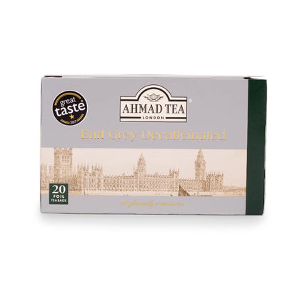 Ahmad Tea, Decaffeinated Earl Grey Tea, 20 Tagged and Aluminium Foil Envelopes (Pack of 2)