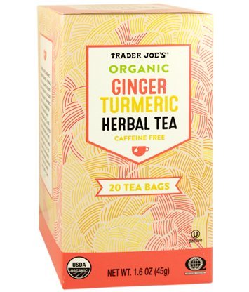 Trader Joe's Organic Ginger Turmeric Herbal Tea 20 tea bags (Pack of 3)