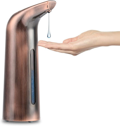 Automatic Soap Dispenser Touchless,400ml Touchless Liquid Soap Dispenser,Hands-Free Dish Soap Dispenser, IPX6 Waterproof Sensor, Auto Liquid Soap Dispenser for Bathroom Kitchen Hotel (Brown)