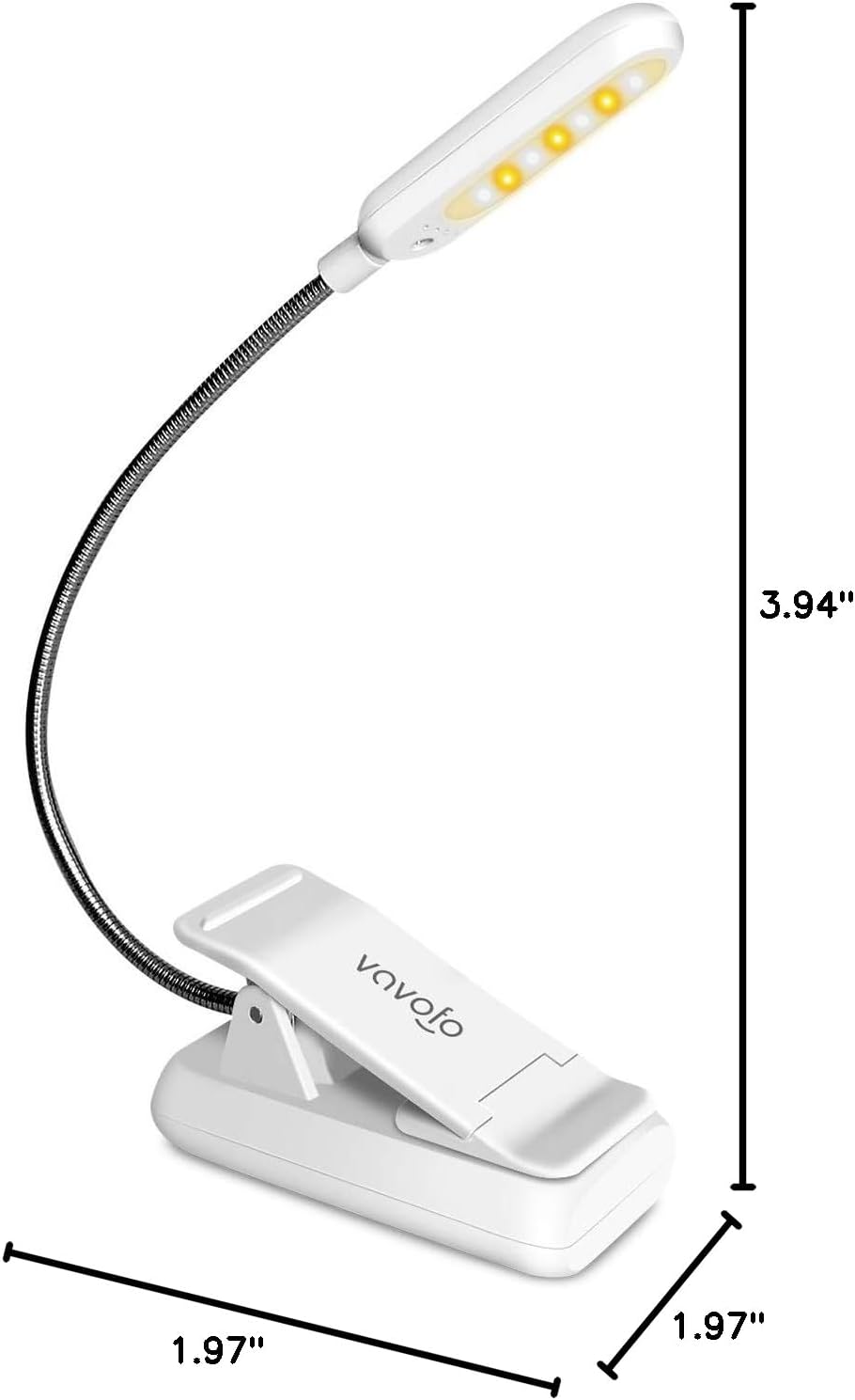 VAVOFO Clip On Book Light for Bed Kids, 7 LED Reading Light with 9-Level Warm Cool White Daylight, Eye Care Lamp with Power Indicator for Bookworms (Blue)
