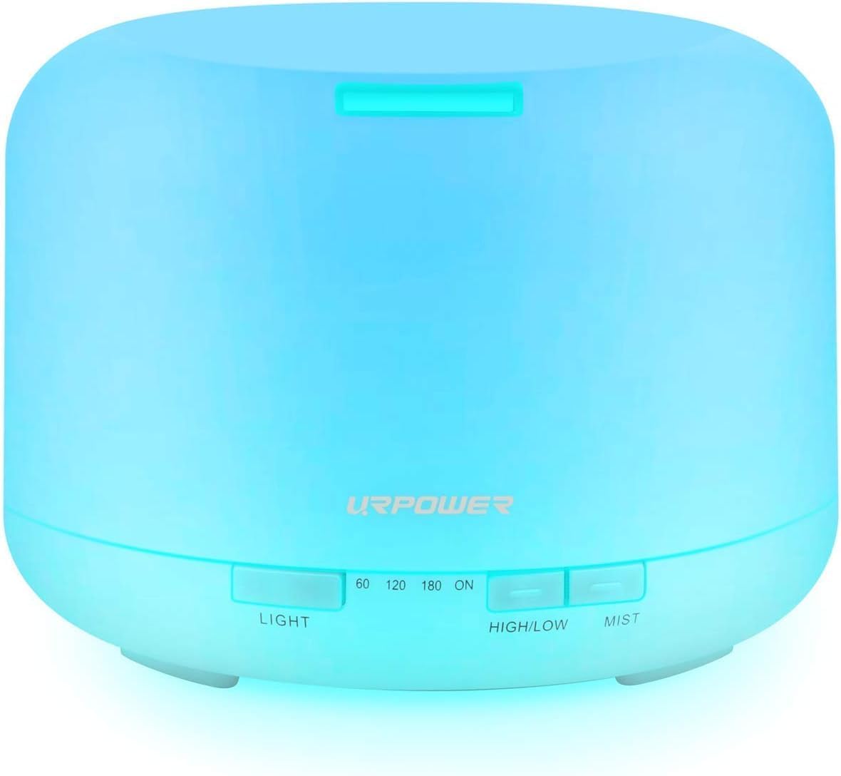 URPOWER 500ml Aromatherapy Essential Oil Diffuser Humidifier Room Decor Lighting with 4 Timer Settings, 7 LED Color Changing Lamp and Waterless Auto Shut-Off