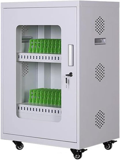 50 Slot Cellphone Charging Station Mobile Charging Cart for Office Classroom & Conference Rooms Secure Locker for Phones White Color Ideal for Group Events(White 40)
